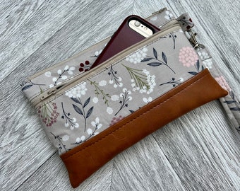 Wristlet Wallet, Iphone Wristlet Purse, Vegan Leather Wristlet, Wristlet Clutch, Otterbox Wristlet, Smartphone Wristlet, Evening Bag