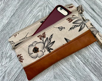 Wristlet Wallet, Iphone Wristlet Purse, Vegan Leather Wristlet, Wristlet Clutch, Stadium Wristlet, Small Wristlet, Evening Bag