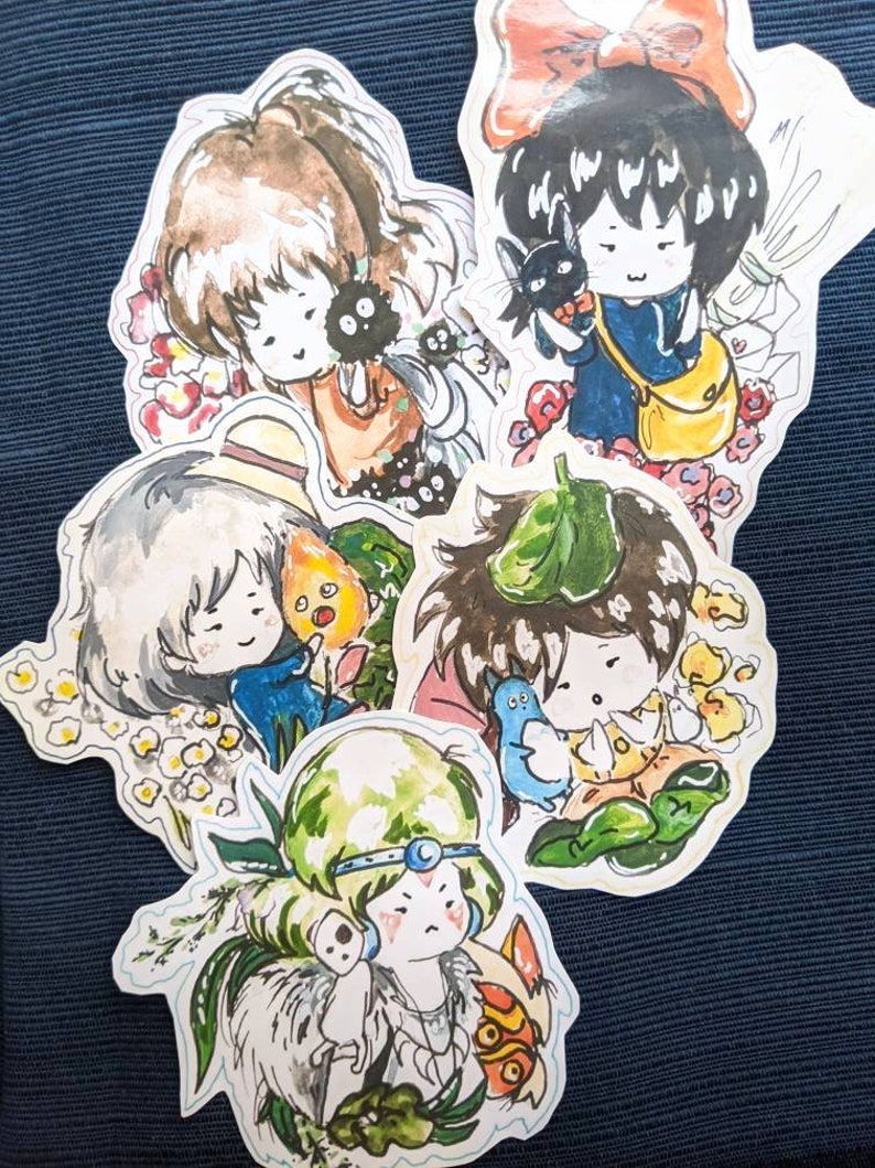 princess mononoke sticker anime studio ghibli handmade