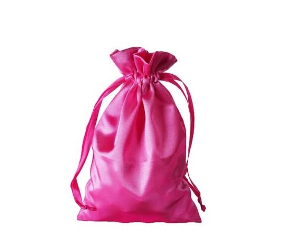 Large Hot Pink Satin Gift Bag Etsy