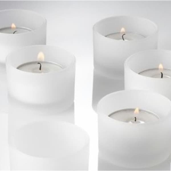 Frosted Glass Candle Holder Etsy