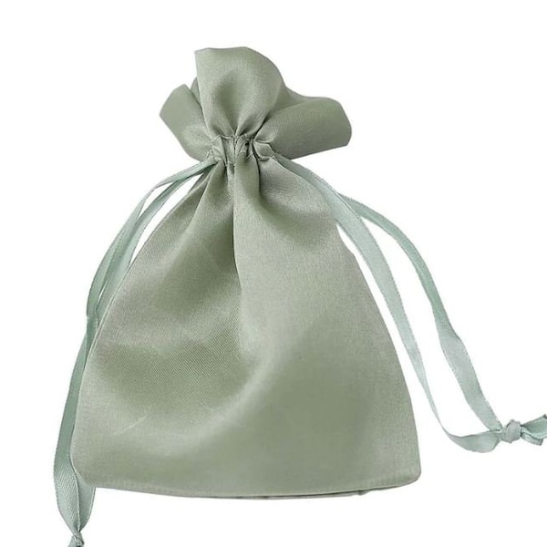 Large 6" x 9" Sage Green Satin Gift Bag, Wedding Gift Bag, Mother Day Gift Bag, Baby Gift Bag