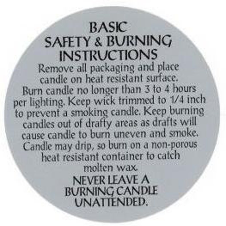 Pillar Candle Warning Label 10 Pack Etsy