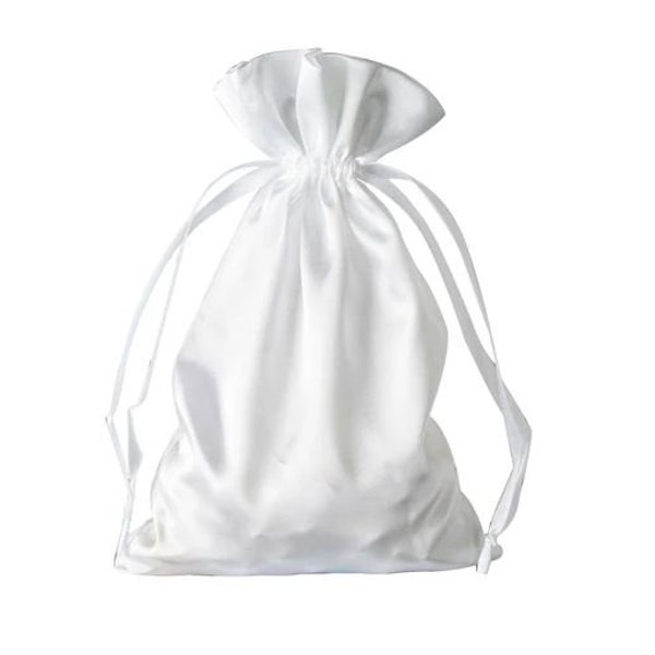 Extra Extra Large 12" x 15"  White Satin Gift Bag, Wedding Gift Bag, Mother Day Gift Bag, Baby Gift Bag