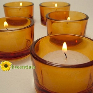 Amber Tealight Candle Holders