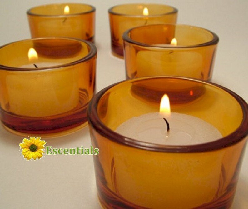 Amber Tealight Candle Holders Etsy