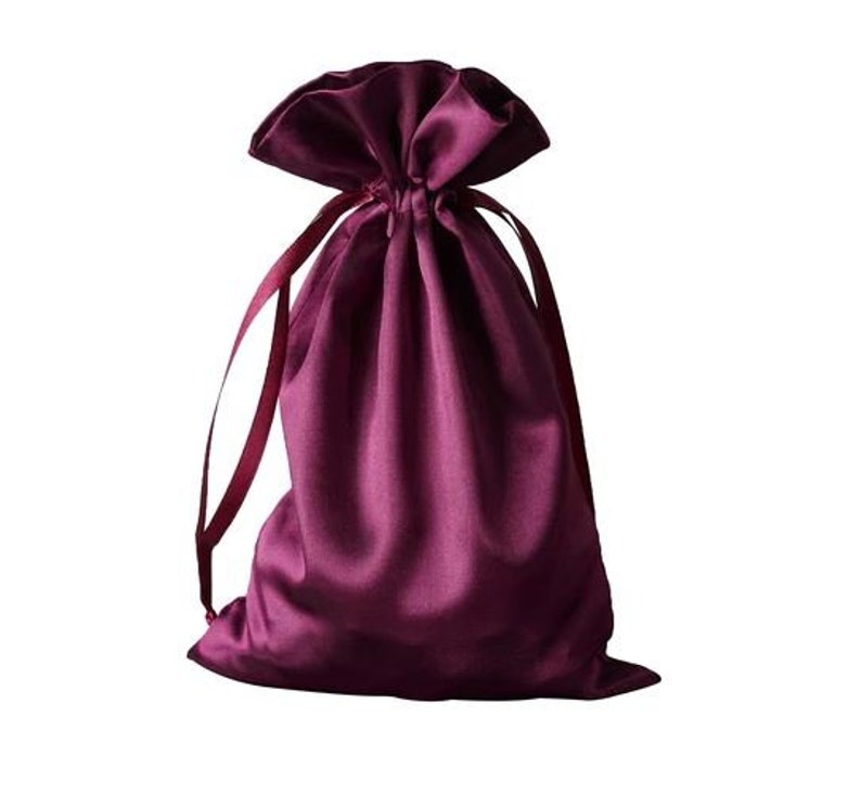 Large Eggplant Satin Gift Bag Etsy