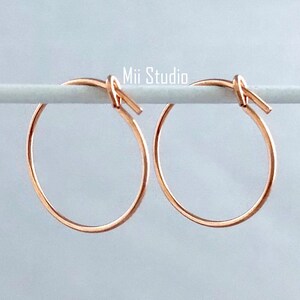 10pcs 15mm 14k Rose Gold Filled Round Beading Hoop Earring Wire Ear Wire E77rg