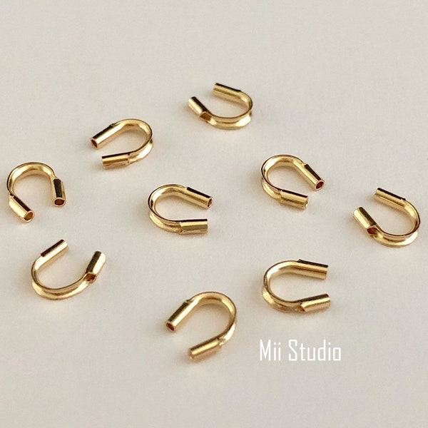 14K Gold Filled 0.021" small Wire cable thimble Guardian Protector 24 gauge 50pcs F01g