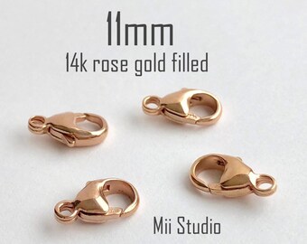 11 mm 14k Roségold filled ovale Birnenschließe mit Öse F41rg