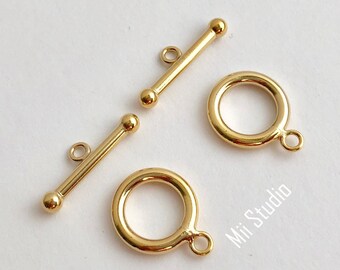12mm 14k Gold Filled Toggle Set   T04g