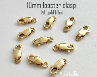 10 mm 14k gold gefüllte Karabinerverschluss mit offener Öse F36g