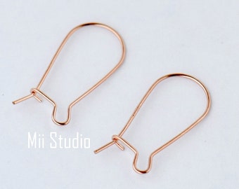 14k rose gold filled kidney earring ear wire 23mm medium E27rg