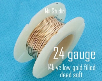 24 Gauge 14k Yellow Gold Filled Beading Wire, Dead Soft --W24DSg