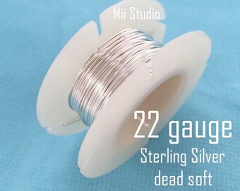 22 jauge Sterling Silver rond perlage fil brillant shinny mort doux w22DS