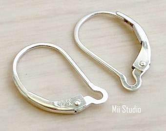 Schlichte austauschbare Sterling Silber Brisur mit u-ring 10 Stück E06s