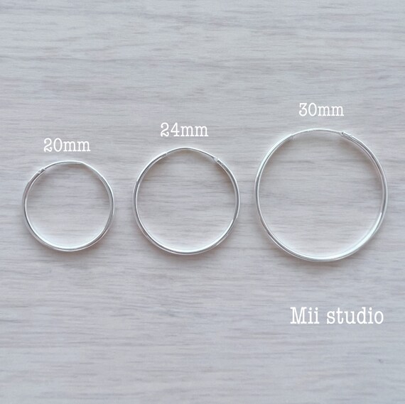 4pcs 6pcs 30mm 925 Sterling Silver Round Endless Hoop Loop