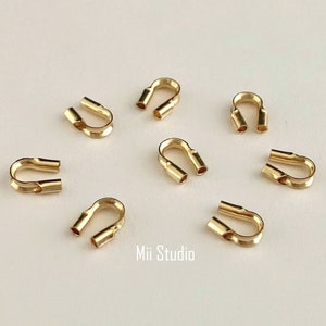 40pcs 0.031&quot; medium 14k Gold Filled Wire cable thimble Guardian Protector 21 gauge F02g