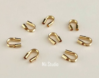 40stk 0.031" medium 14k Gold Filled Wire perforierte Drahtseil- Schutzkappe 21 Gauge F02g