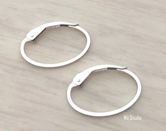 Ovale Brisur Ohrhaken Sterling Silber E86s