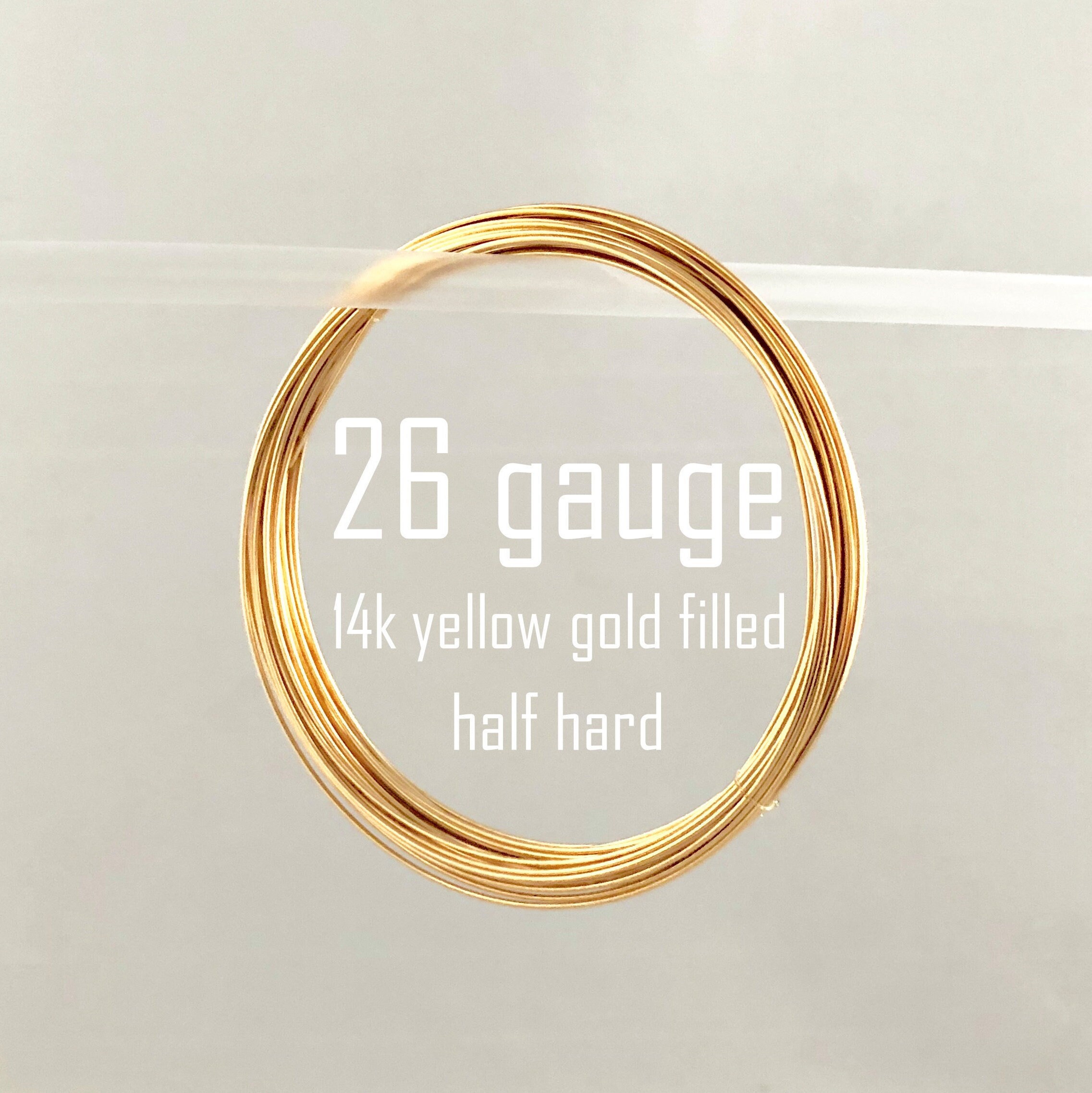 2ft 20 gauge 14k gold filled round beading wire bright shinny half hard w20HHg