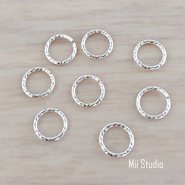 50 Stück 100 Stück 6mm 925 Sterling Silber Sparkle Biegeringe Offen R20s