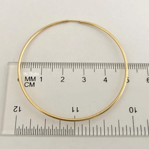 2 stuks 50 mm 2&quot; 14 kt gold filled ronde eindeloze lus oorbel draad draad draad oorhaak E50g