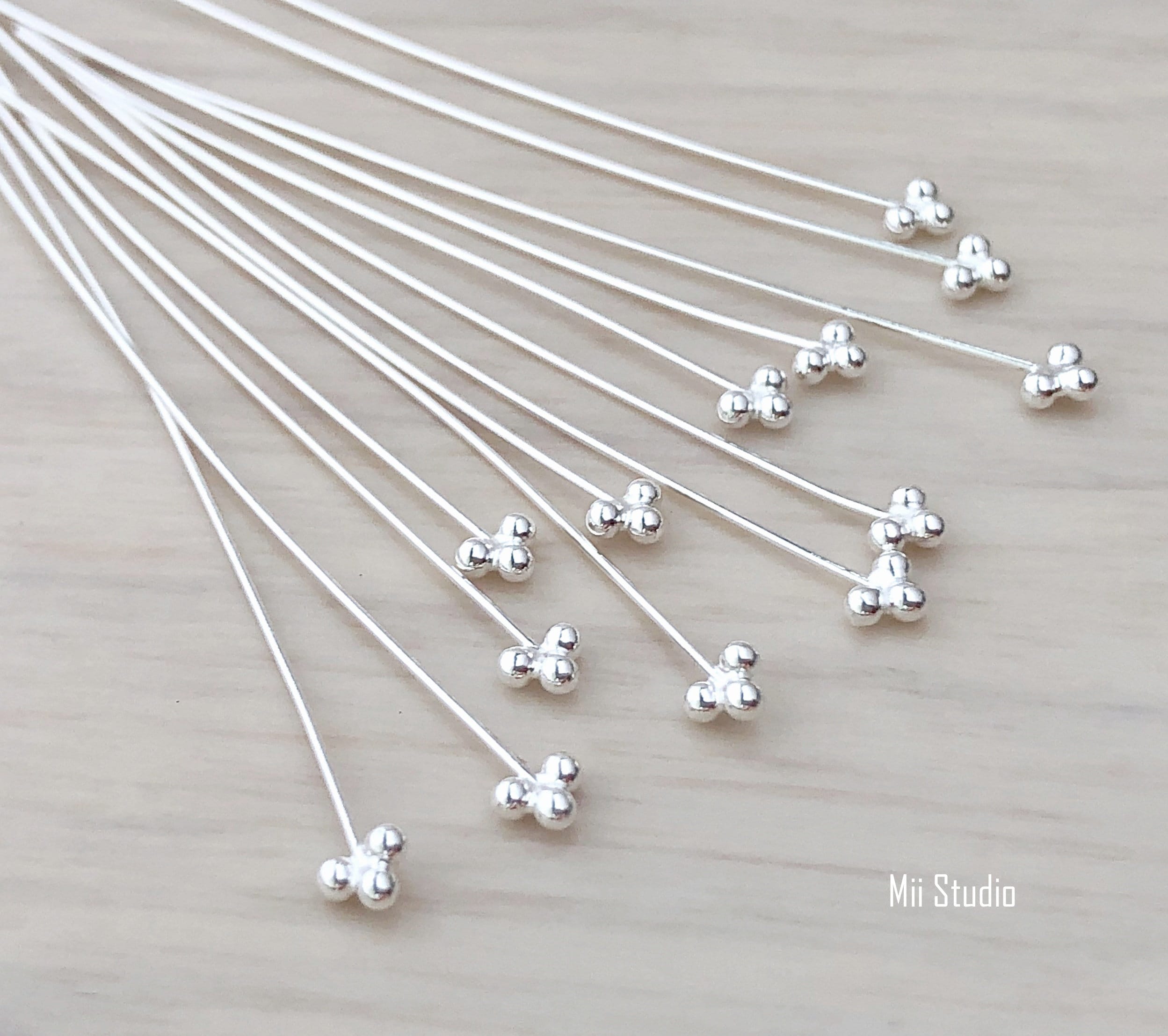 Jewelry Head Pins for Jewelry Making | Ship Straight and Unbent (150  Pieces, 3 Inches, 76mm, 22 Gauge) Flat-Head Brass Dressmaker Headpins |  Jewellery