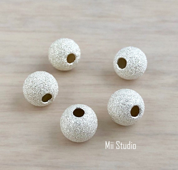 Seamless Various Sizes 4mm to 8mm USA Sterling Silver Stardust Roundel Beads