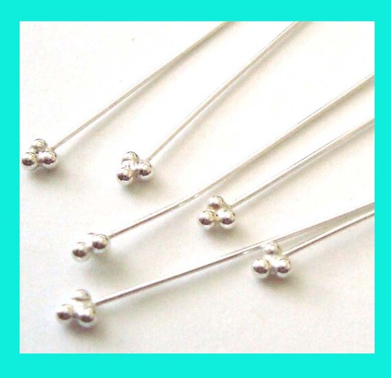 Earring Domed Head Pin. 20PCS 3" Sterling Silver Headpins,24 Gauge Head Pin Earring Domed Head Pin. 20PCS 3" Sterling Silver Headpins,24 Gauge Head Pin