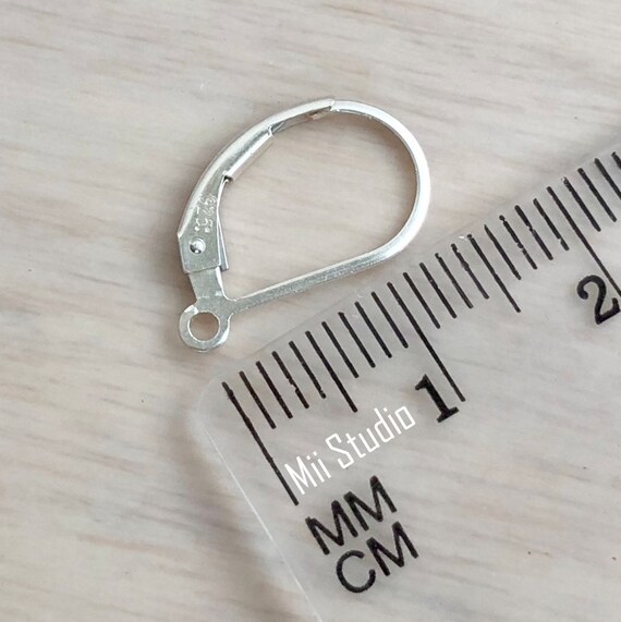 10pcs 925 Sterling Silver plain leverback earring wire lever back with ring E48s