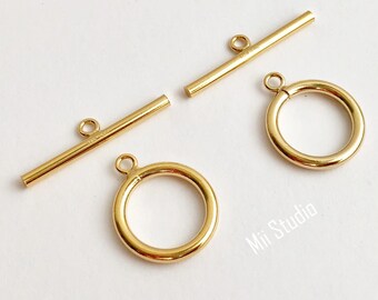 1set 15mm 14k Gold Filled Knebel Set T05g