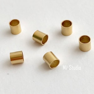 10pcs 20pcs 30pcs  4mm Crimp Tube 14k Gold Filled Crimp Beads 4x4mm F56g