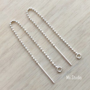 6pcs 10pcs Sterling Silver Bead Chain Ear Thread Earring Threader E58s