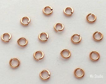 3,5 mm 14k ROSE gold filled Rund O offener Biegering Charm-Verbinder 20.5 Gauge 50 Stück R13rg