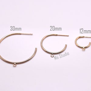 12mm/20mm/30mm 14K gold Filled 3/4 Hoop Post with Butterfly Bucking---- E103g/ E104g/ E105g