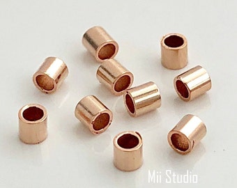 2mm x 2mm 14k rose gold filled crimp bead tube spacer 100pcs F06rg
