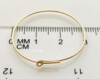 30mm 14k gold filled round beading hoop earring wire ear wire earwire  E17g