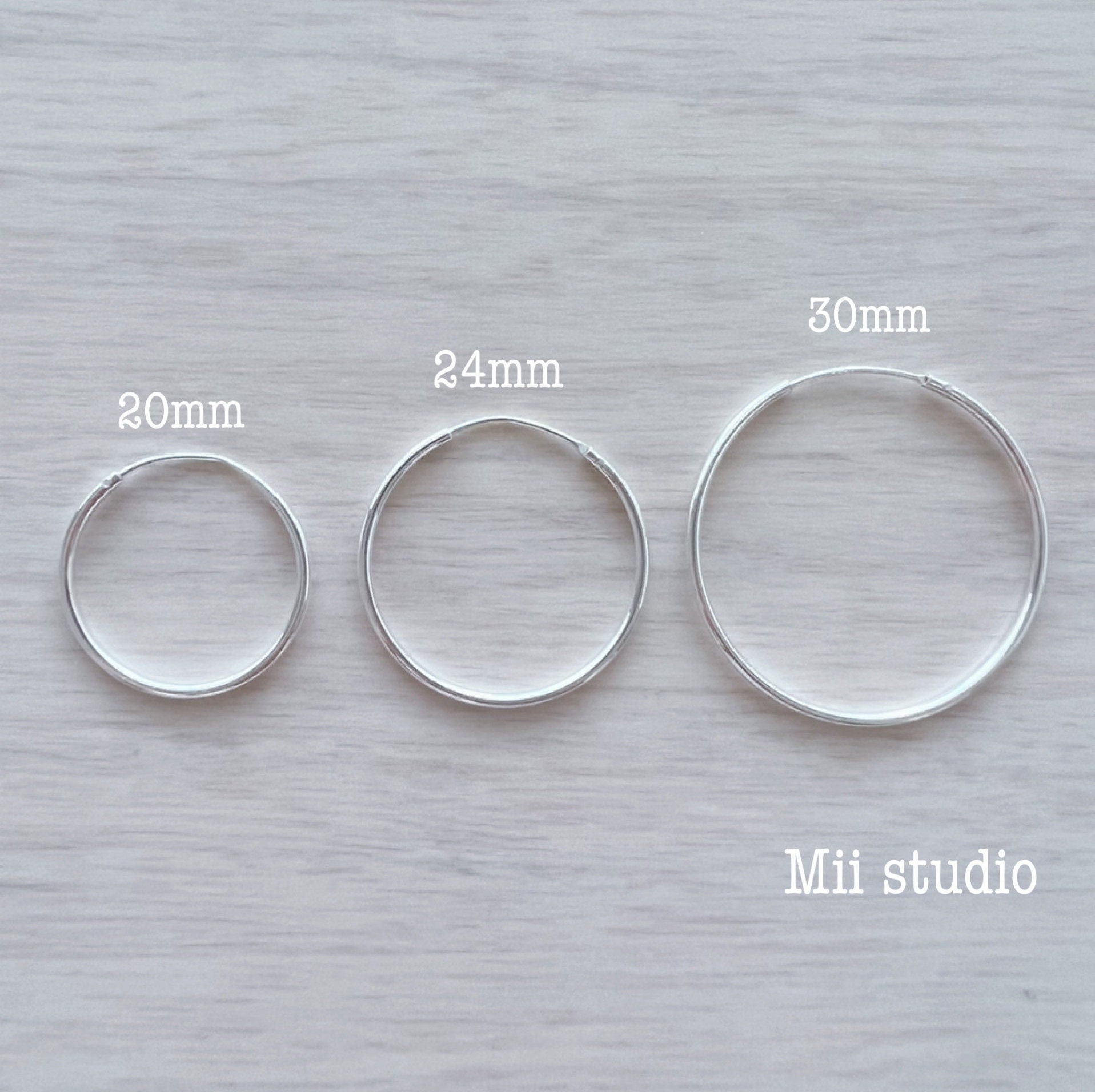 20mm 925 Sterling Silver Round Endless Hoop Loop Earring