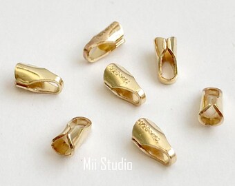 10 Stück 20 Stück 30 Stück 2 mm 14k Gold Filled Runde Leder Endkappe T14g
