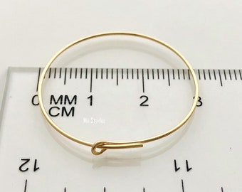 30mm 14k gold filled round beading hoop earring wire ear wire earwire  E17g