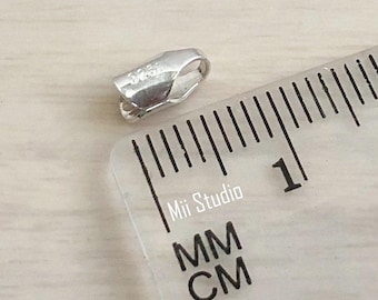10pcs 20pcs 3mm Sterling Silver End Cap for 3mm Round Leather Tip Beads T15s
