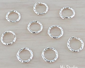 5mm 925 sterling silver Sparkle Jump Ring Open 50pcs 100pcs  R19s