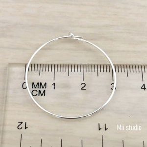10pcs 30mm Sterling silver round beading hoop earring wire ear wire earwire E17s