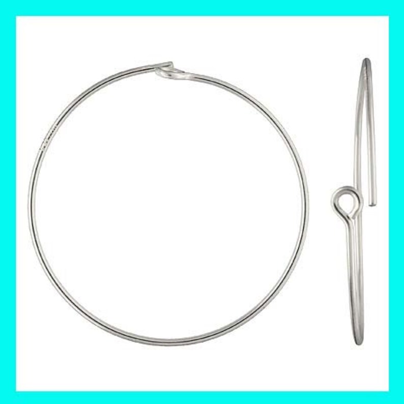15mm Sterling silver round beading hoop earring wire ear wire Etsy