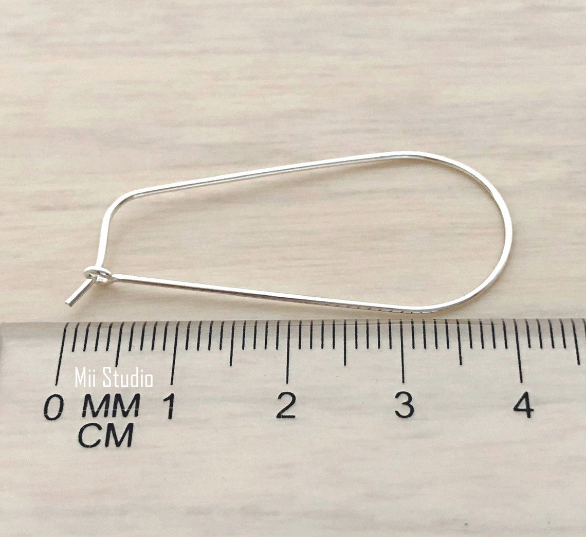 Teardrop Beading Hoop Sterling Silver 17x40mm E87s Etsy