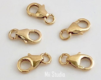 8mm 14k gold filled lobster claw trigger pear clasp closure with open jump ring small  10pcs F34g