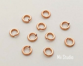 4 mm 14K Rose Gold Filled Runder offener Biegering Charm-Verbinder 20 Gauge R04rg