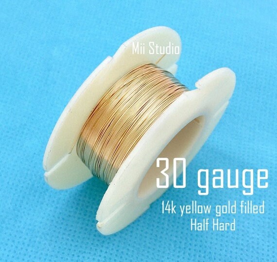 2ft 20 gauge 14k gold filled round beading wire bright shinny half hard w20HHg