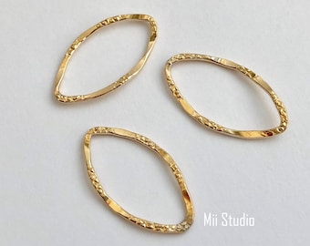 2pcs 5pcs 14k Gold Filled 21.5x12mm OVAL Links, Charms, OVAL Connector, Hammered OVAL  C08g